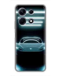 Чехол для Infinix Note 30 с картинкой «Tesla в неоне»