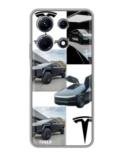 Чехол для Infinix Note 30 с картинкой «Коллаж Cybertruck Tesla»