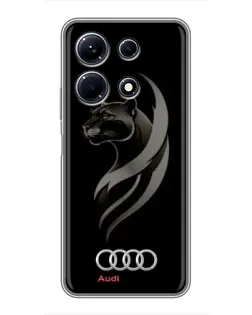 Чехол для Infinix Note 30 с картинкой «Графика — пантера и Audi»