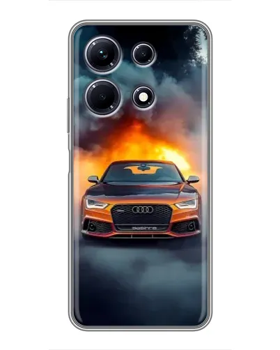 Чехол для Infinix Note 30 с картинкой «Audi в огненном дыму»