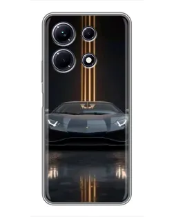Чехол для Infinix Note 30 с картинкой «Lamborghini золотые линии»
