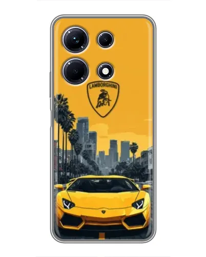 Чехол для Infinix Note 30 с картинкой «Желтый Lamborghini город»
