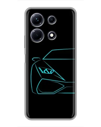 Чехол для Infinix Note 30 с картинкой «Голубой силуэт Lamborghini»