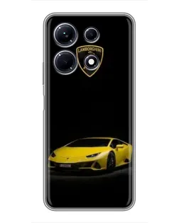 Чехол для Infinix Note 30 с картинкой «Lamborghini желтый акцент»