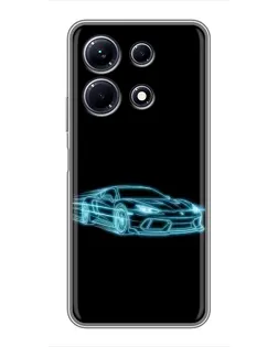 Чехол для Infinix Note 30 с картинкой «Неоновый контур Lamborghini»