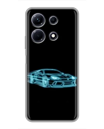 Чехол для Infinix Note 30 с картинкой «Неоновый контур Lamborghini»