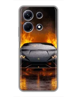Чехол для Infinix Note 30 с картинкой «Lamborghini в огне»