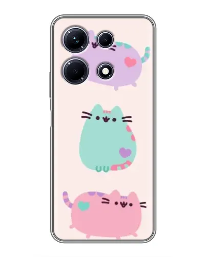 Чехол для Infinix Note 30 с картинкой «Pusheen трио»