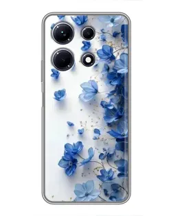 Чехол для Infinix Note 30 с картинкой «Голубой цветочный каскад»
