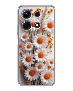 Чехол для Infinix Note 30 с картинкой «Белые сухоцветы»