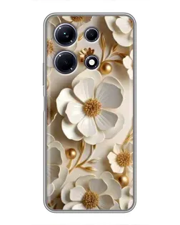 Чехол для Infinix Note 30 с картинкой «Белие бумажние  цвети»