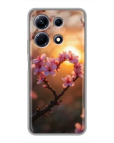 Чехол для Infinix Note 30 с картинкой «Розовый цвет сердце на фоне заката» Чехол для Infinix Note 30 с картинкой «Розовый цвет сердце на фоне заката»