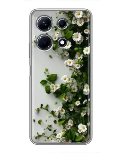 Чехол для Infinix Note 30 с картинкой «Ветка мелких белых цветов»