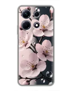 Чехол для Infinix Note 30 с картинкой «Нежная сакура и капли»
