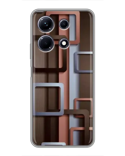 Чохол для Infinix Note 30 з картинкою «Коричневі об'ємні квадрати»