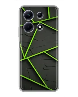 Чохол для Infinix Note 30 з картинкою «Зелені геометричні лінії»