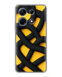 Чохол для Infinix Note 30 з картинкою «Чорне жовте переплетення»