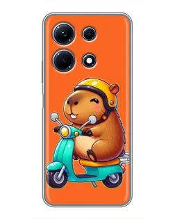 Чехол для Infinix Note 30 с картинкой «Капибара на скутере»
