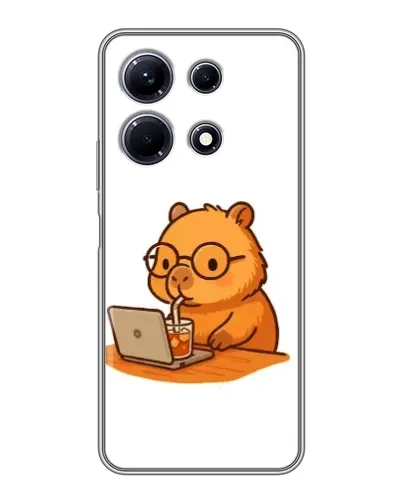 Чехол для Infinix Note 30 с картинкой «Капибара с ноутбуком»