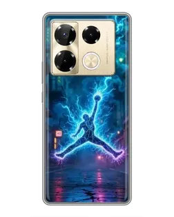 Чехол для Infinix Note 40 Pro с картинкой «Jordan Gold Jumpman»