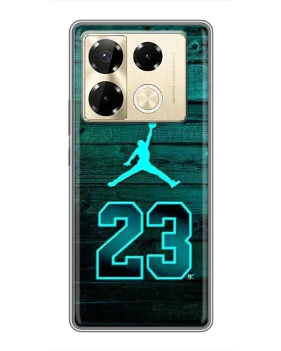 Чехол для Infinix Note 40 Pro с картинкой «Jordan Cyan 23»