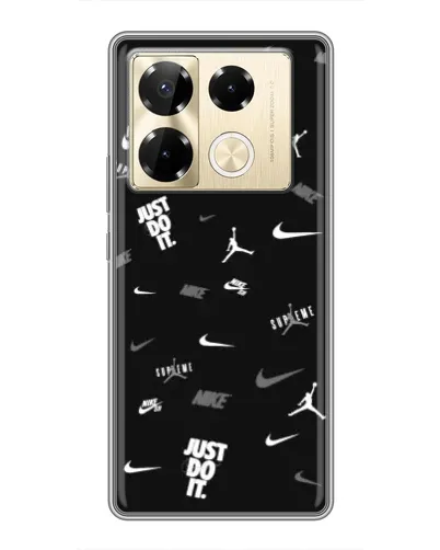 Чехол для Infinix Note 40 Pro с картинкой «Nike Black Pattern»