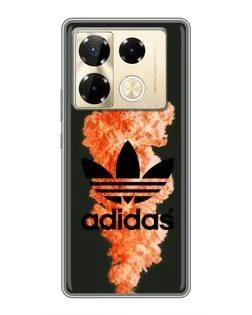 Чехол для Infinix Note 40 Pro с картинкой «Оранжевый дым Adidas»