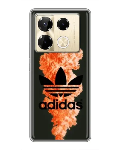 Чехол для Infinix Note 40 Pro с картинкой «Оранжевый дым Adidas» Чехол для Infinix Note 40 Pro с картинкой «Оранжевый дым Adidas»