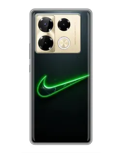 Чехол для Infinix Note 40 Pro с картинкой «Неоновый контур Nike»