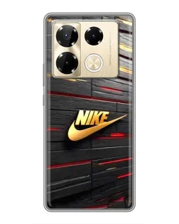 Чехол для Infinix Note 40 Pro с картинкой «Золотой Nike на металле»