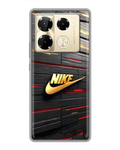 Чехол для Infinix Note 40 Pro с картинкой «Золотой Nike на металле»