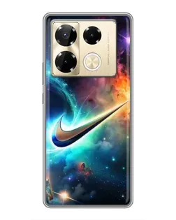 Чехол для Infinix Note 40 Pro с картинкой «Космический Nike Swoosh»
