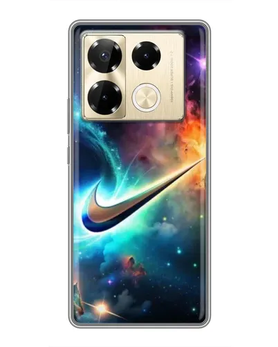 Чехол для Infinix Note 40 Pro с картинкой «Космический Nike Swoosh»