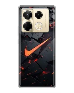 Чехол для Infinix Note 40 Pro с картинкой «Nike — эффект разломов»
