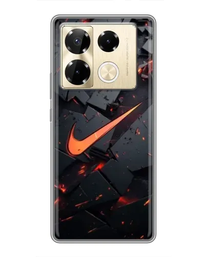 Чехол для Infinix Note 40 Pro с картинкой «Nike — эффект разломов»