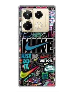 Чехол для Infinix Note 40 Pro с картинкой «Яркий коллаж Nike»