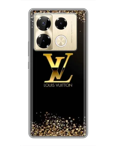 Чехол для Infinix Note 40 Pro с картинкой «LV — золотые искры»