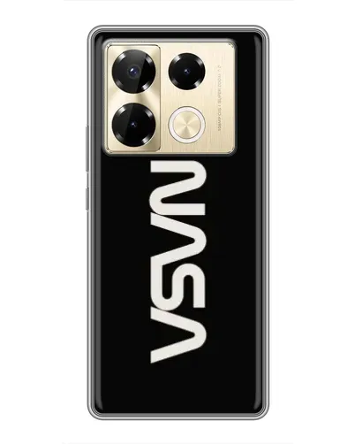 Чехол для Infinix Note 40 Pro с картинкой «NASA — вертикальный логотип»