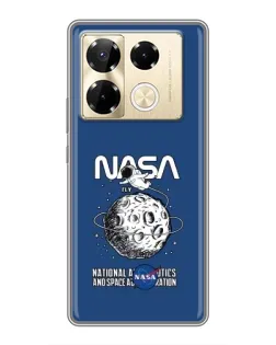 Чехол для Infinix Note 40 Pro с картинкой «NASA — лунная миссия»