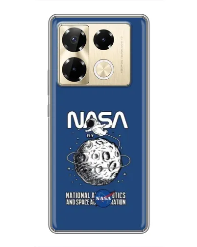 Чехол для Infinix Note 40 Pro с картинкой «NASA — лунная миссия»