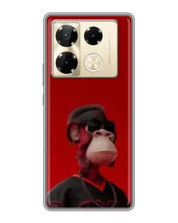 Чехол для Infinix Note 40 Pro с картинкой «Bored Ape в красном» Чехол для Infinix Note 40 Pro с картинкой «Bored Ape в красном»
