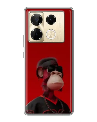 Чехол для Infinix Note 40 Pro с картинкой «Bored Ape в красном»