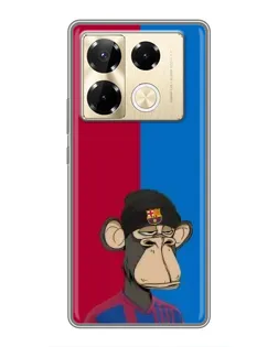 Чехол для Infinix Note 40 Pro с картинкой «Bored Ape — фанат Барсы»