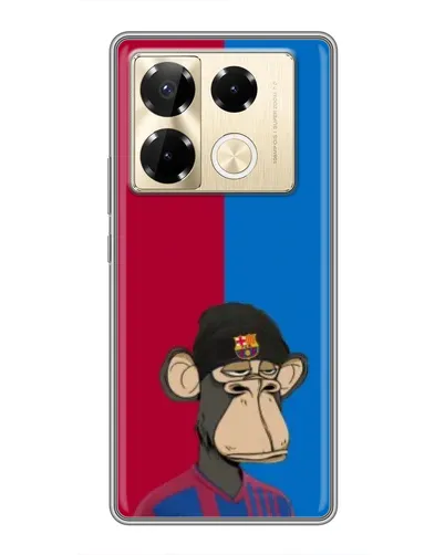 Чехол для Infinix Note 40 Pro с картинкой «Bored Ape — фанат Барсы»