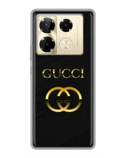 Чехол для Infinix Note 40 Pro с картинкой «Золотой логотип Gucci»