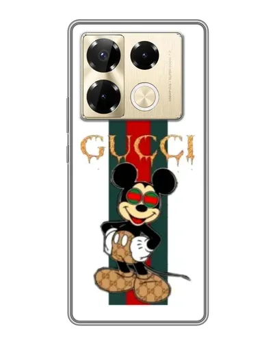 Чехол для Infinix Note 40 Pro с картинкой «Микки Маус Gucci — полосы» Чехол для Infinix Note 40 Pro с картинкой «Микки Маус Gucci — полосы»