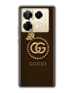 Чехол для Infinix Note 40 Pro с картинкой «Gucci — золотая бабочка»