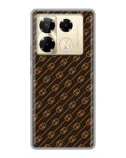 Чехол для Infinix Note 40 Pro с картинкой «Gucci — золотые диагонали»