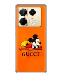 Чехол для Infinix Note 40 Pro с картинкой «Микки Маус Gucci — оранж»