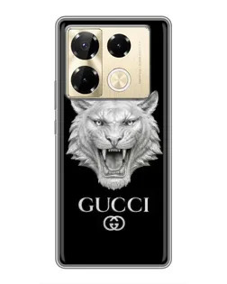 Чехол для Infinix Note 40 Pro с картинкой «Gucci — серебряный лев»
